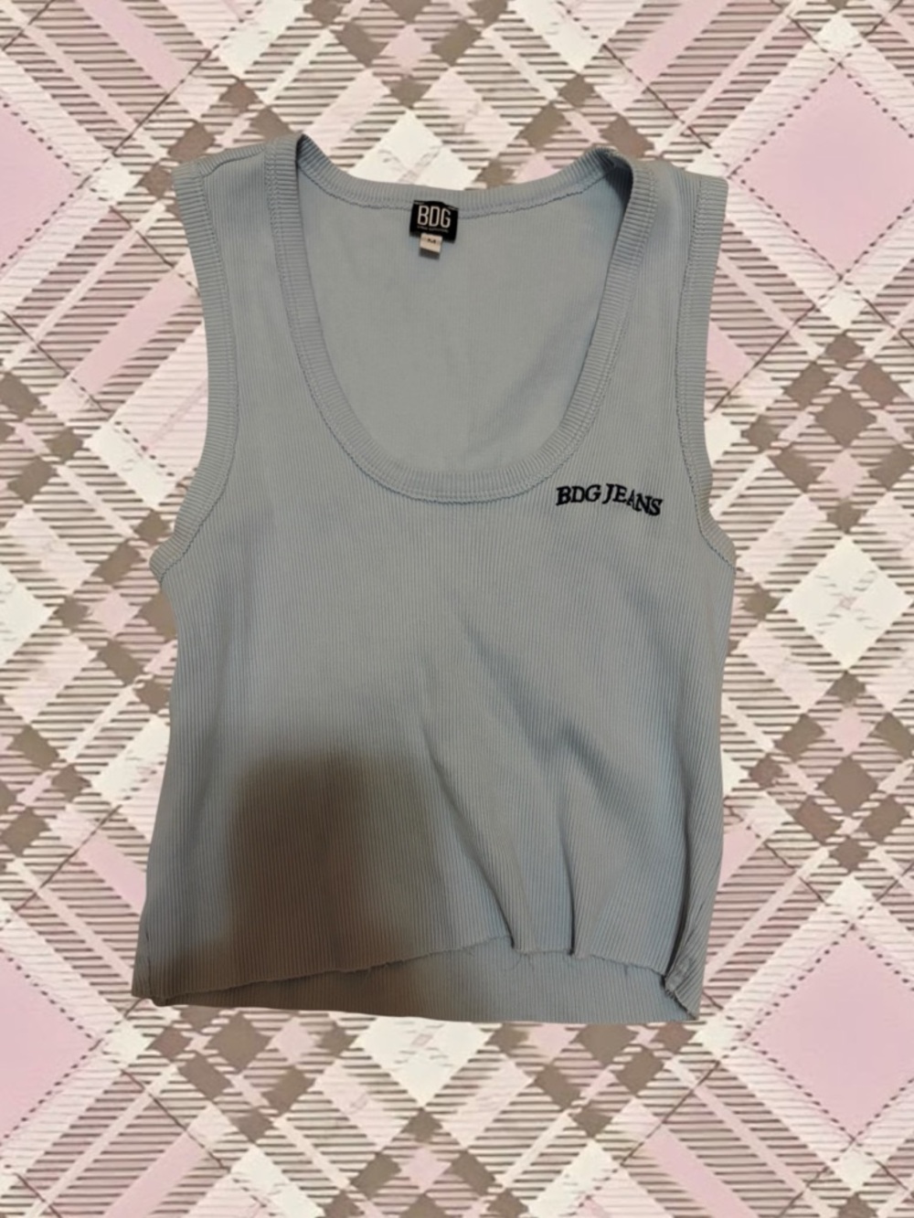 BDG Light Blue Ribbed Tank Top